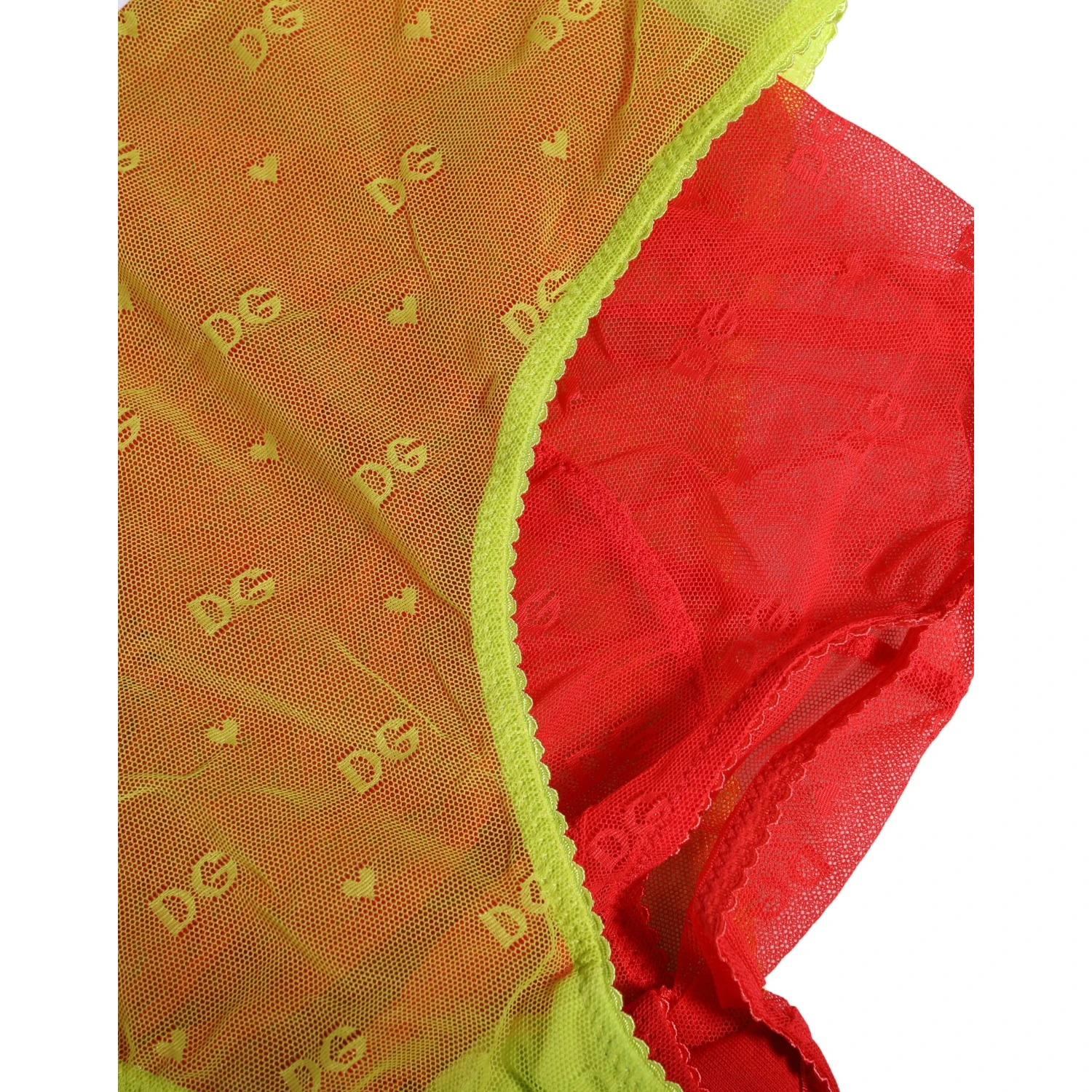 Red Yellow Tulle Mid Waist Panty Girdle Underwear