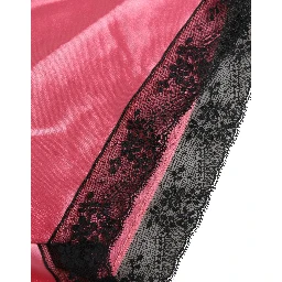 Pink Silk Satin Lace Trim Pajama Shorts Sleepwear
