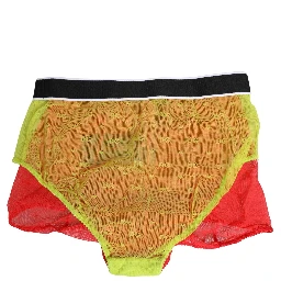 Red Yellow Tulle Mid Waist Panty Girdle Underwear