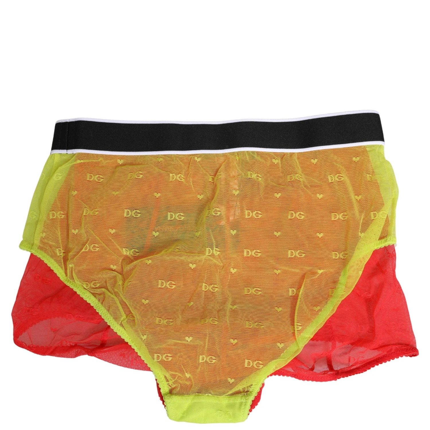 Red Yellow Tulle Mid Waist Panty Girdle Underwear