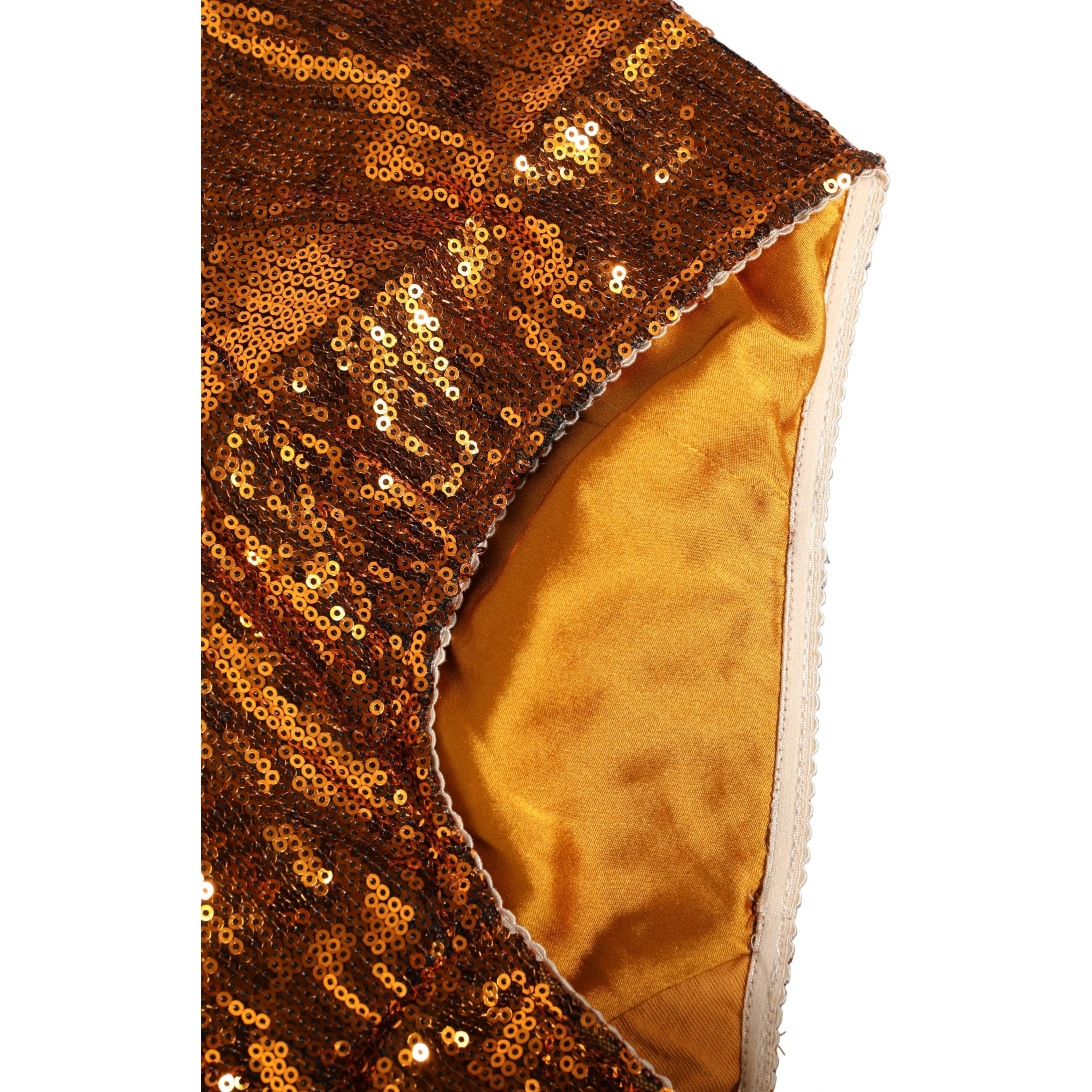 Orange Sequin Nylon High Waist Girdle Underwear