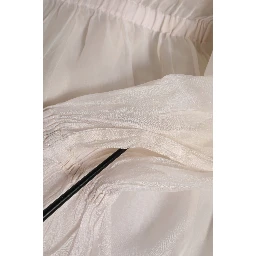 White Silk Cotton Ascot Collar Blouse Top