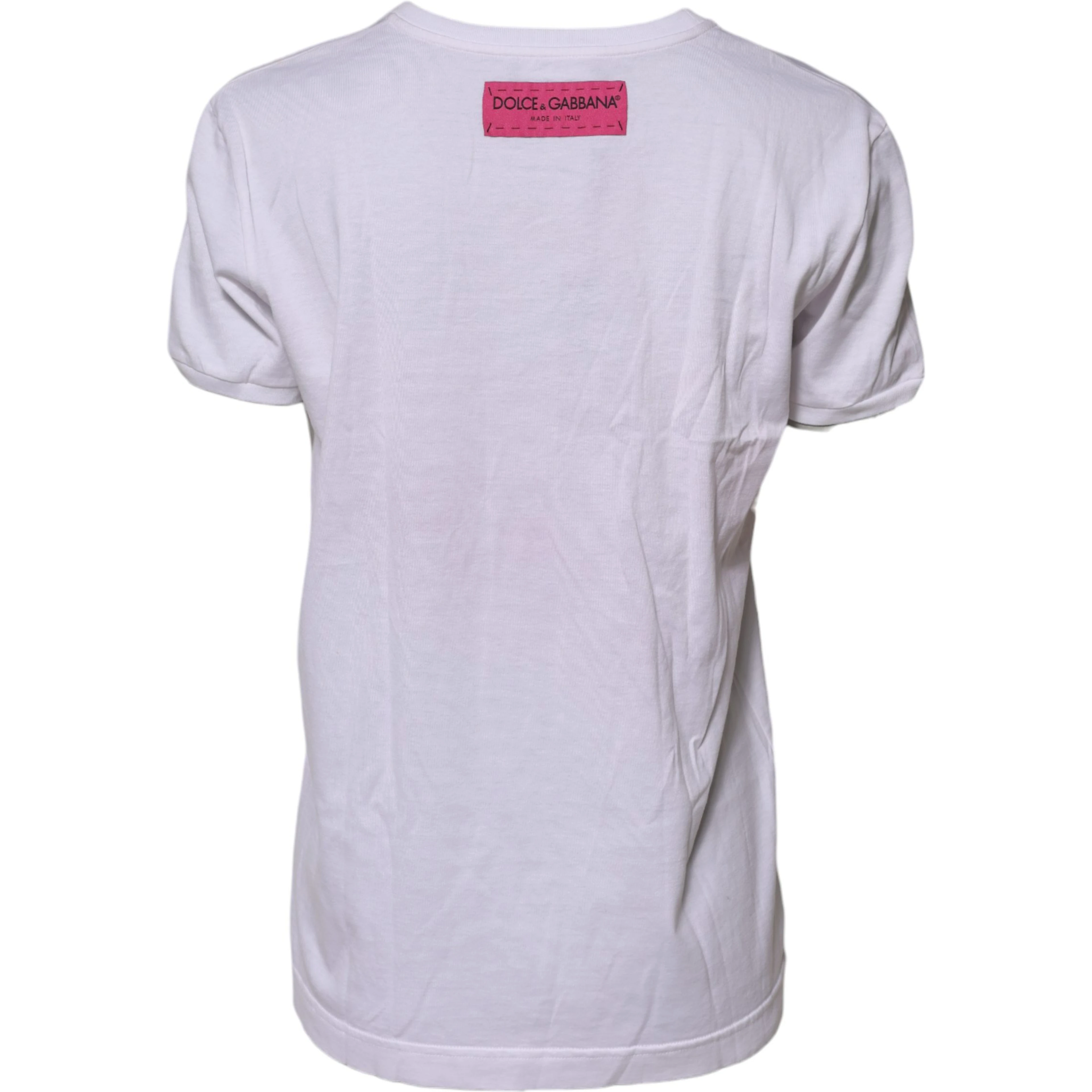 White D&G Is Flowers Embellished T-shirt