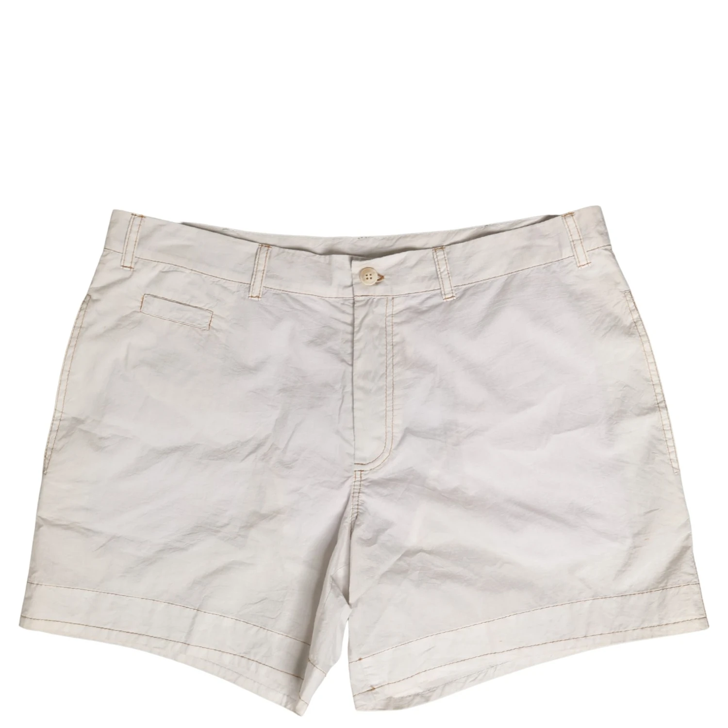 White Cotton Mid Waist Chino Bermuda Shorts
