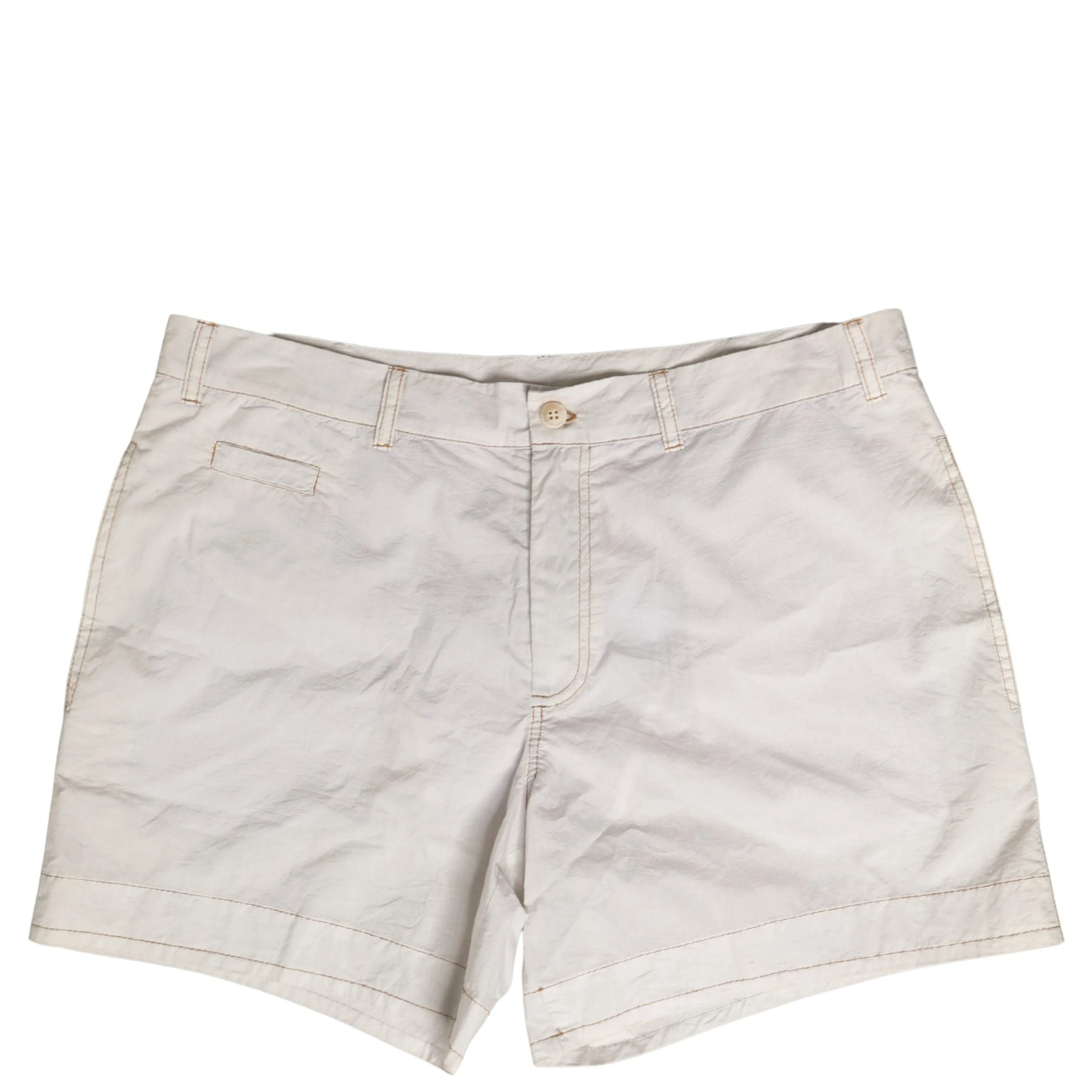 White Cotton Mid Waist Chino Bermuda Shorts