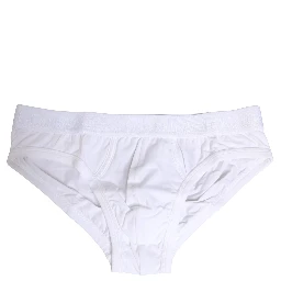 White Logo Waistband Cotton Men Brief Underwear