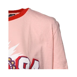 Pink DG 84 Sacred Heart Print Cotton T-shirt