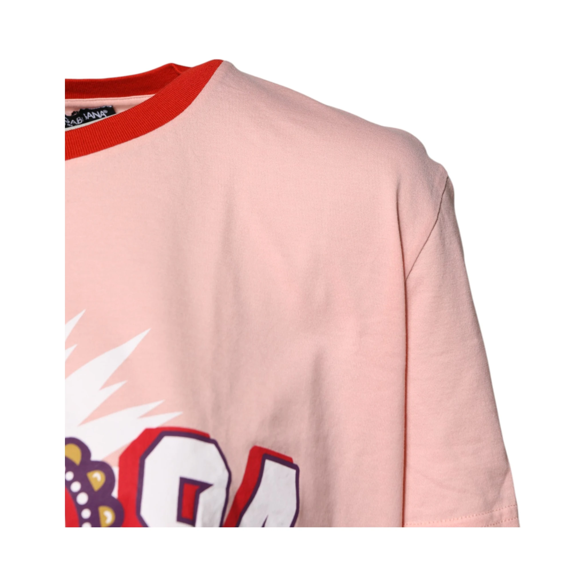 Pink DG 84 Sacred Heart Print Cotton T-shirt