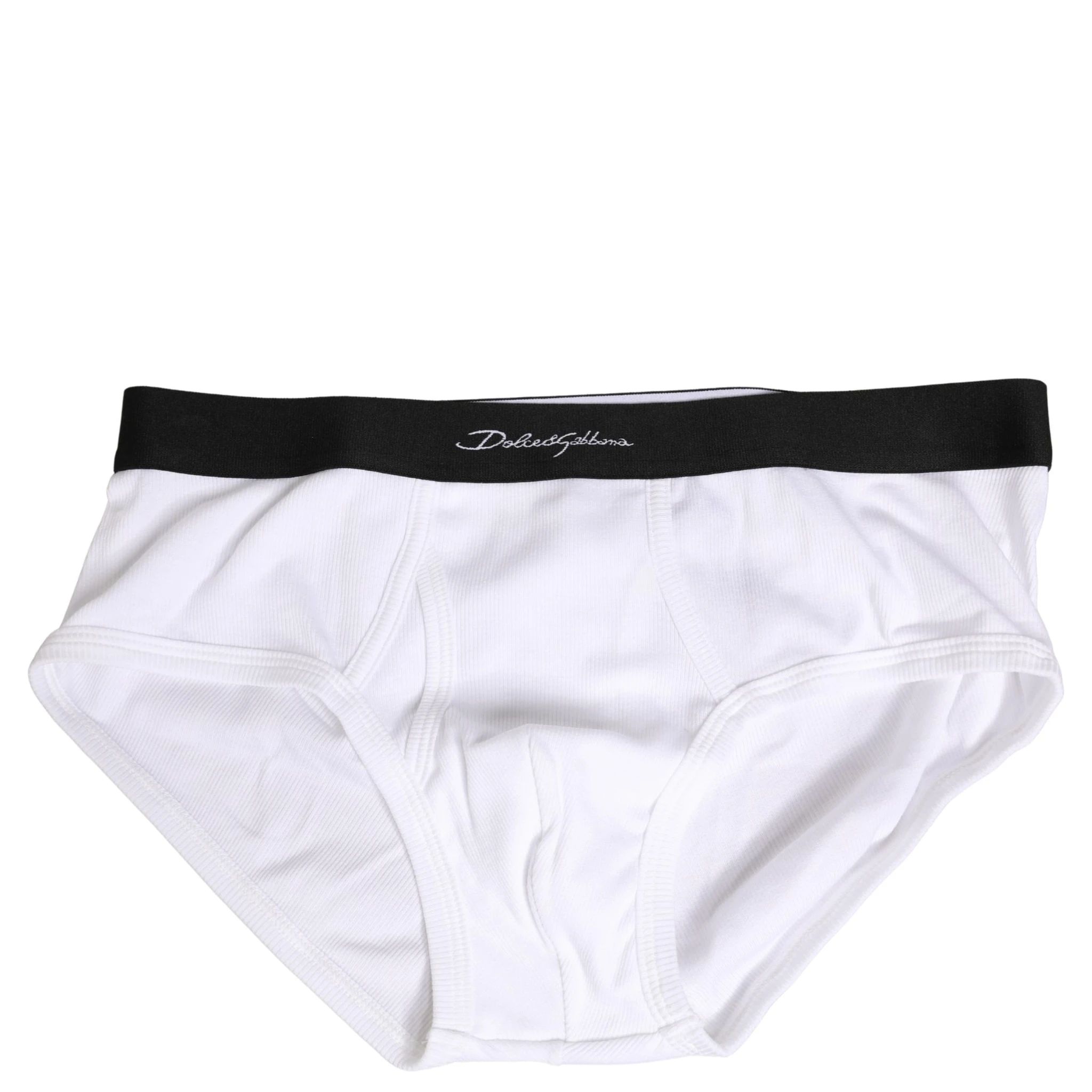 White Black Logo Waistband Men Brief Underwear
