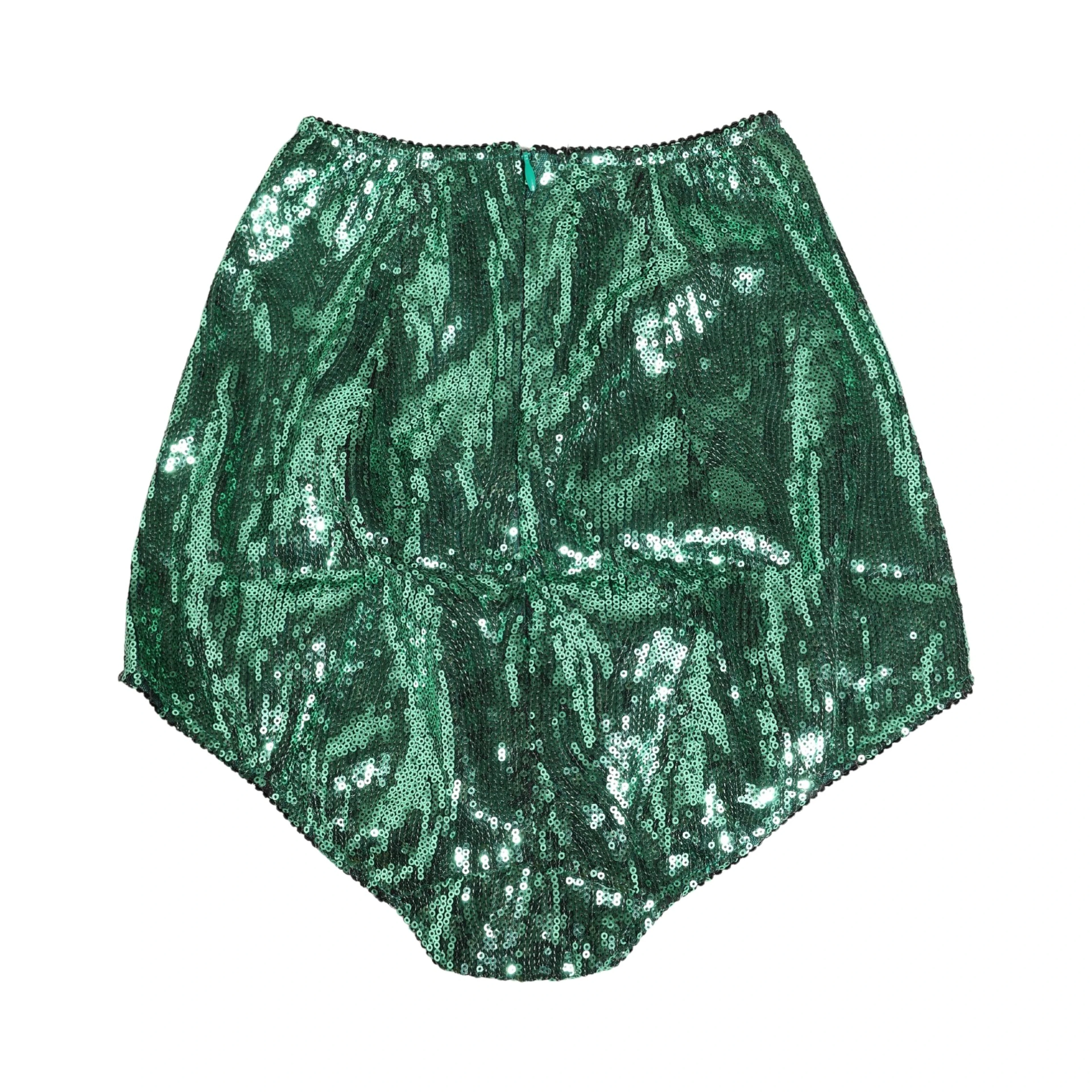 Green Sequin Nylon High Waist Girdle Underwear