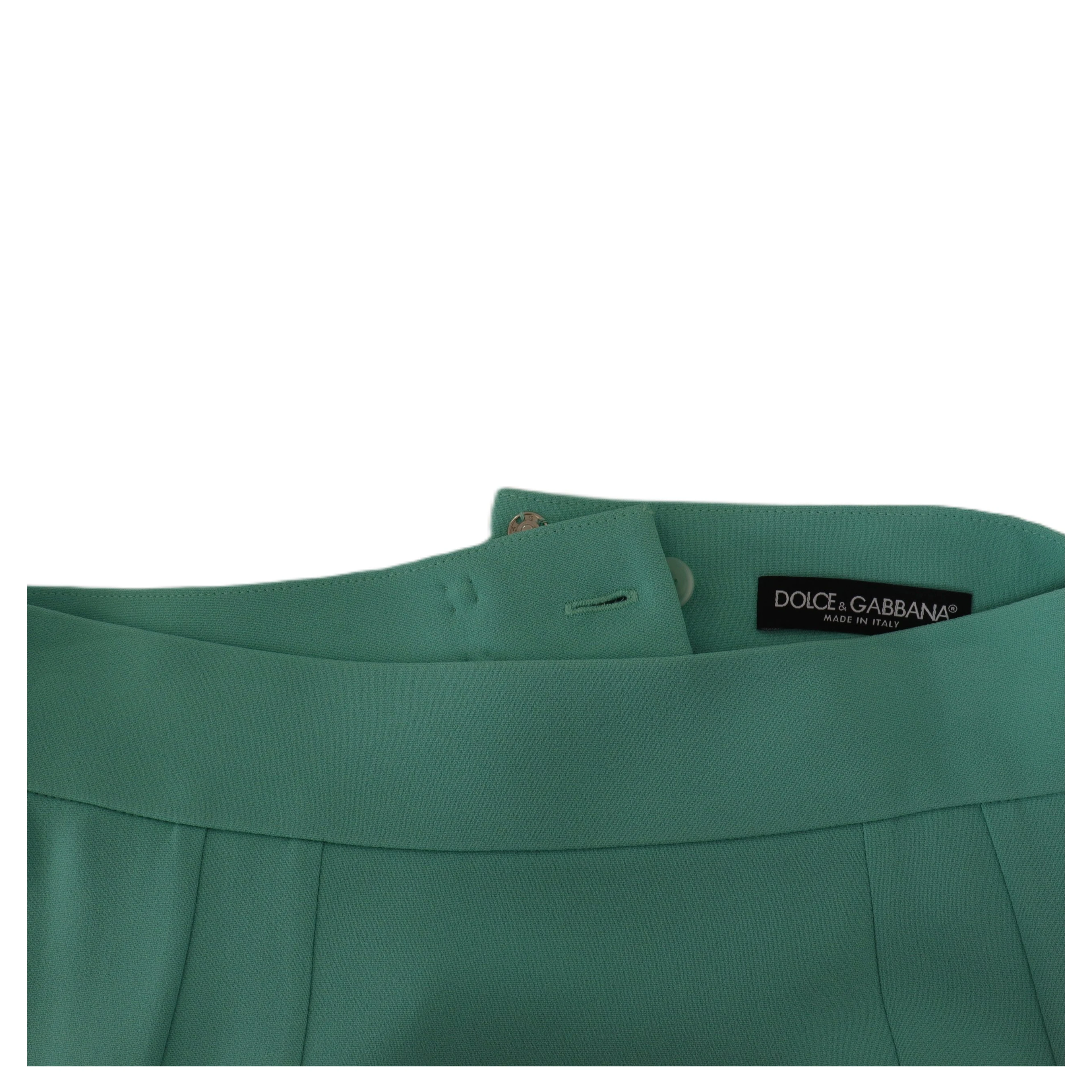 Mint Green Viscose Pencil Cut Midi Skirt