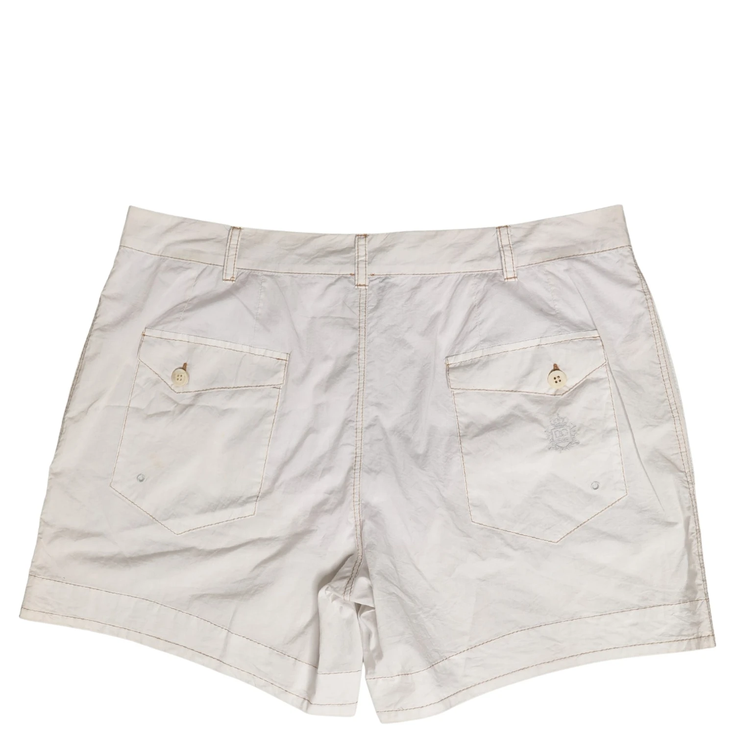 White Cotton Mid Waist Chino Bermuda Shorts
