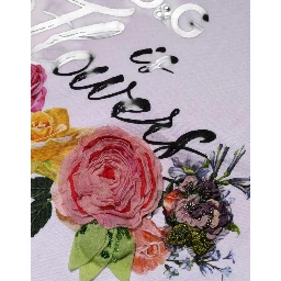 White D&G Is Flowers Embellished T-shirt