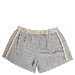Gray Logo Waistband Cotton Men Boxer Underwear