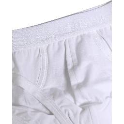 White Logo Waistband Cotton Men Brief Underwear