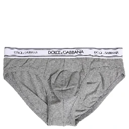 Gray Logo Waistband Men Midi Brief Underwear