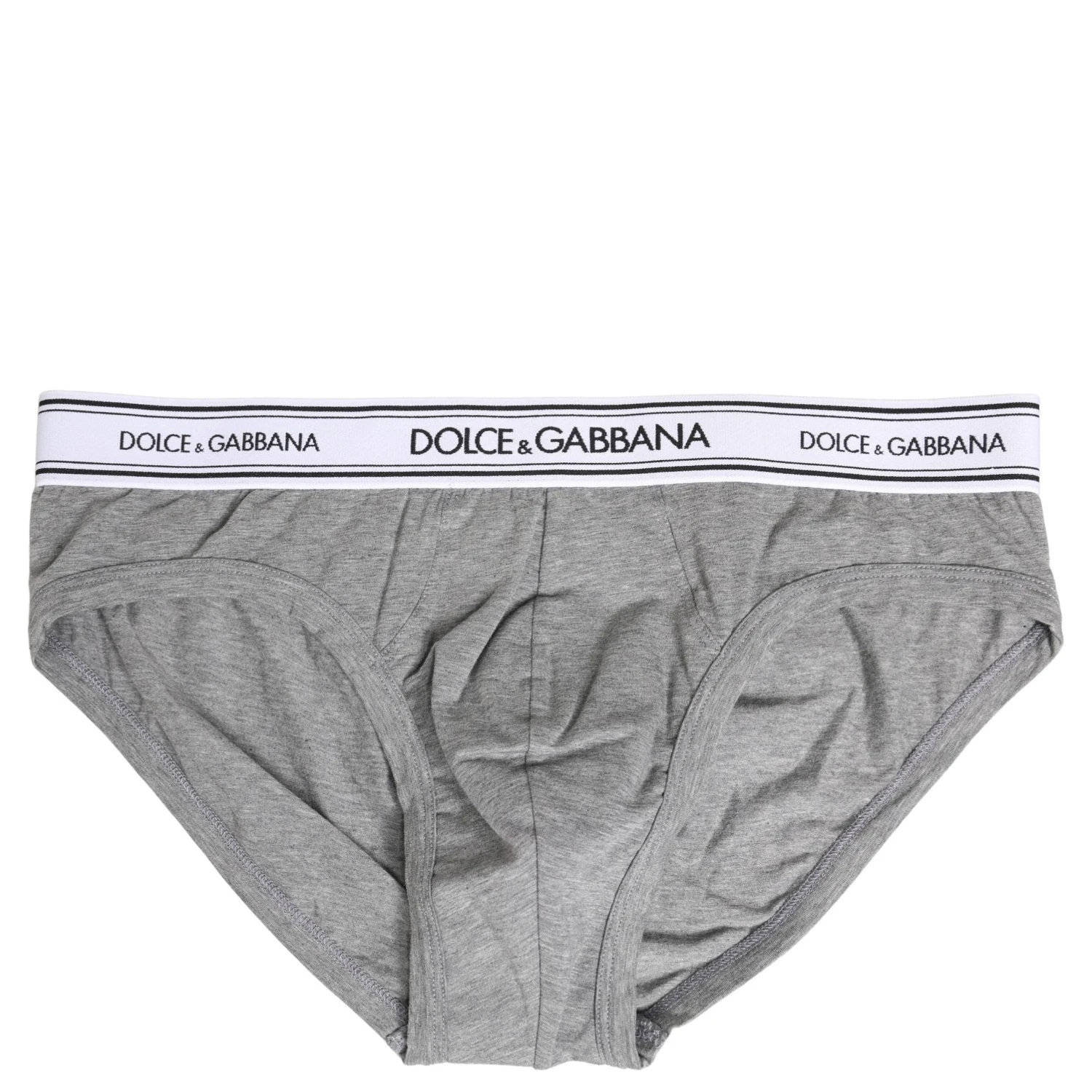 Gray Logo Waistband Men Midi Brief Underwear