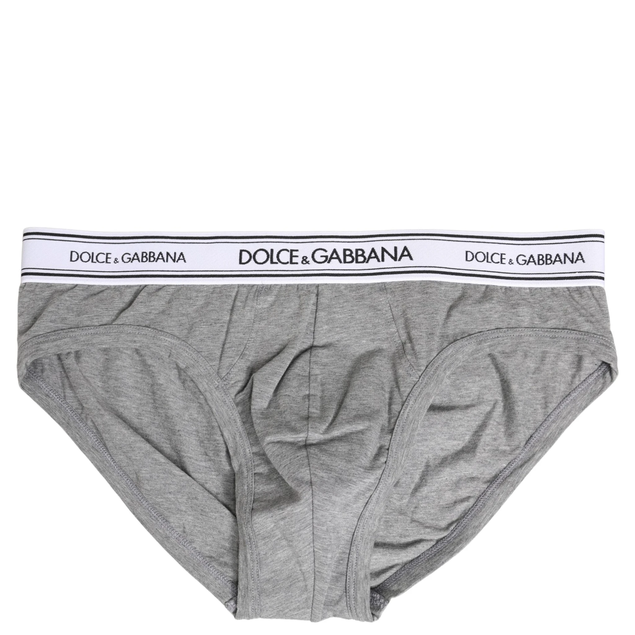 Gray Logo Waistband Men Midi Brief Underwear