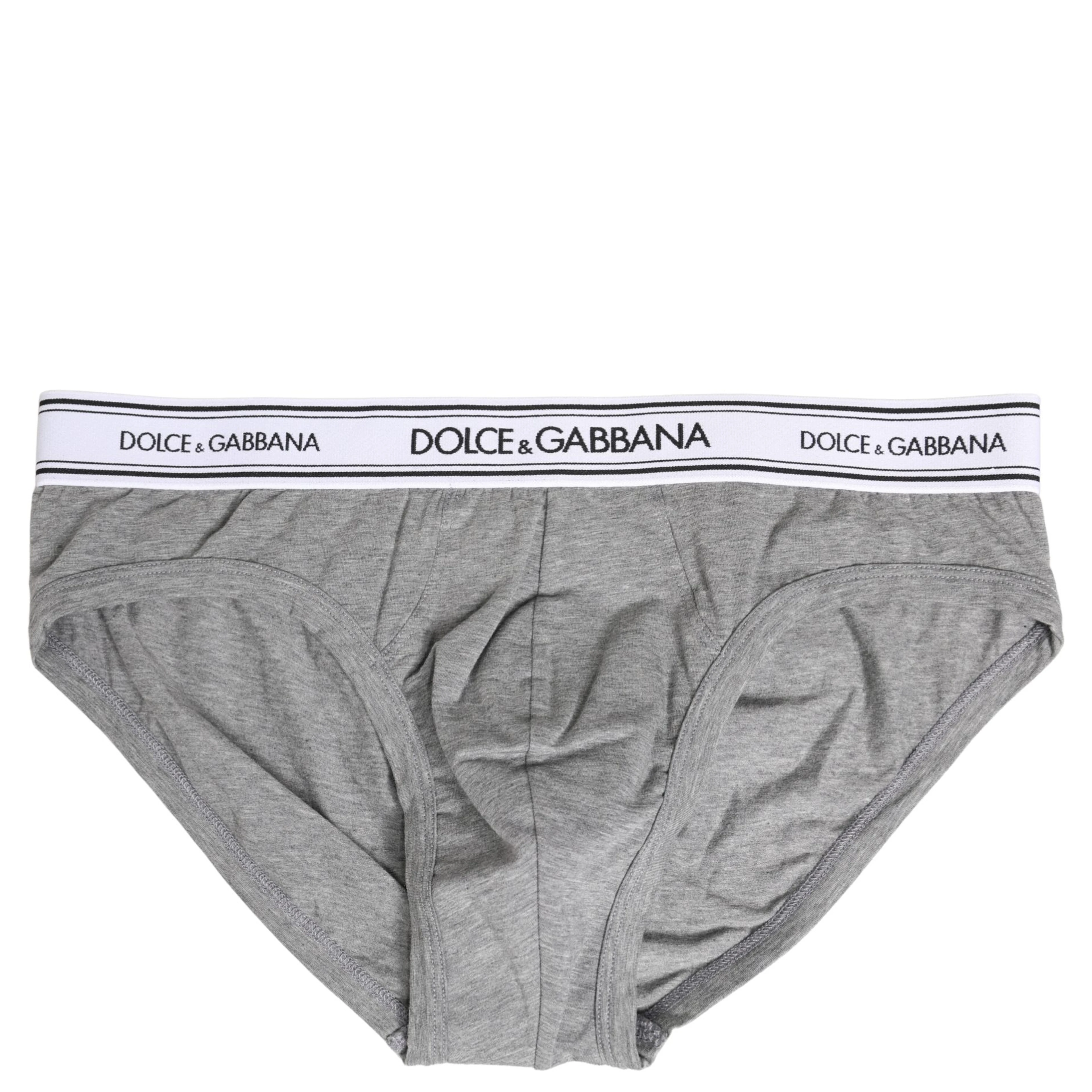 Gray Logo Waistband Men Midi Brief Underwear