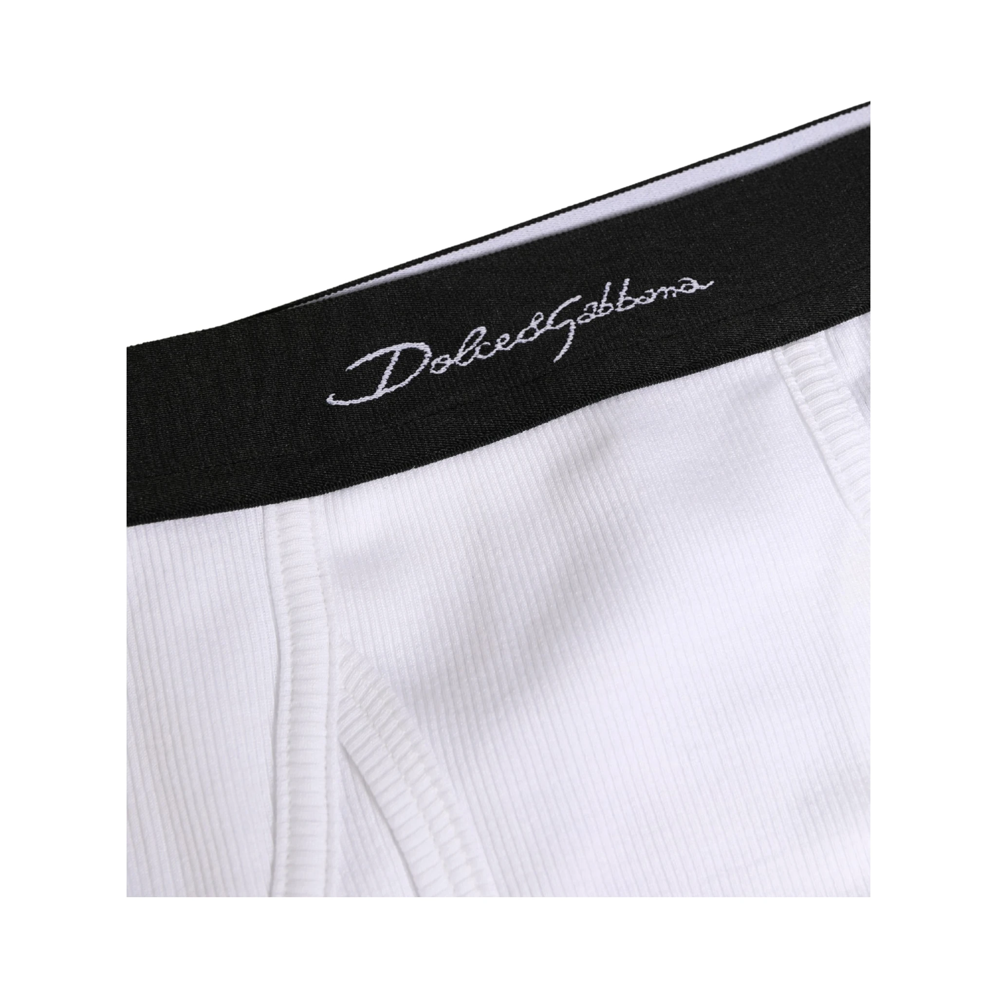 White Black Logo Waistband Men Brief Underwear