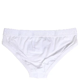 White Logo Waistband Cotton Men Brief Underwear