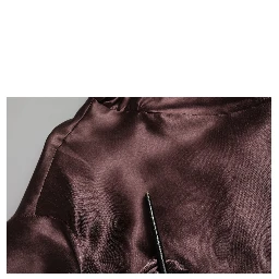 Violet Satin Long Sleeve Ascot Tie Shirt  Top