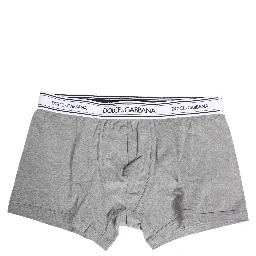 Gray Logo Waistband Cotton Men Boxer Underwear