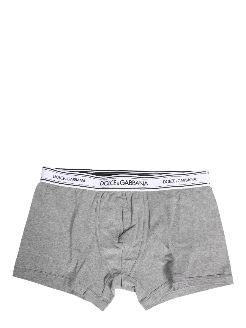 Gray Logo Waistband Cotton Men Boxer Underwear