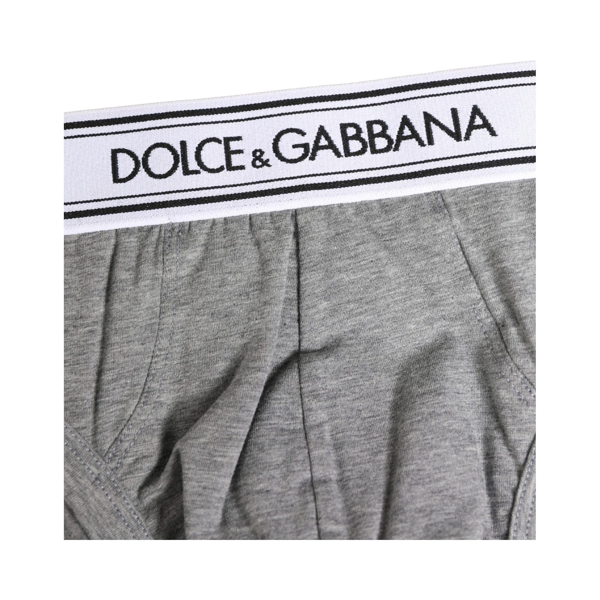 Gray Logo Waistband Men Midi Brief Underwear