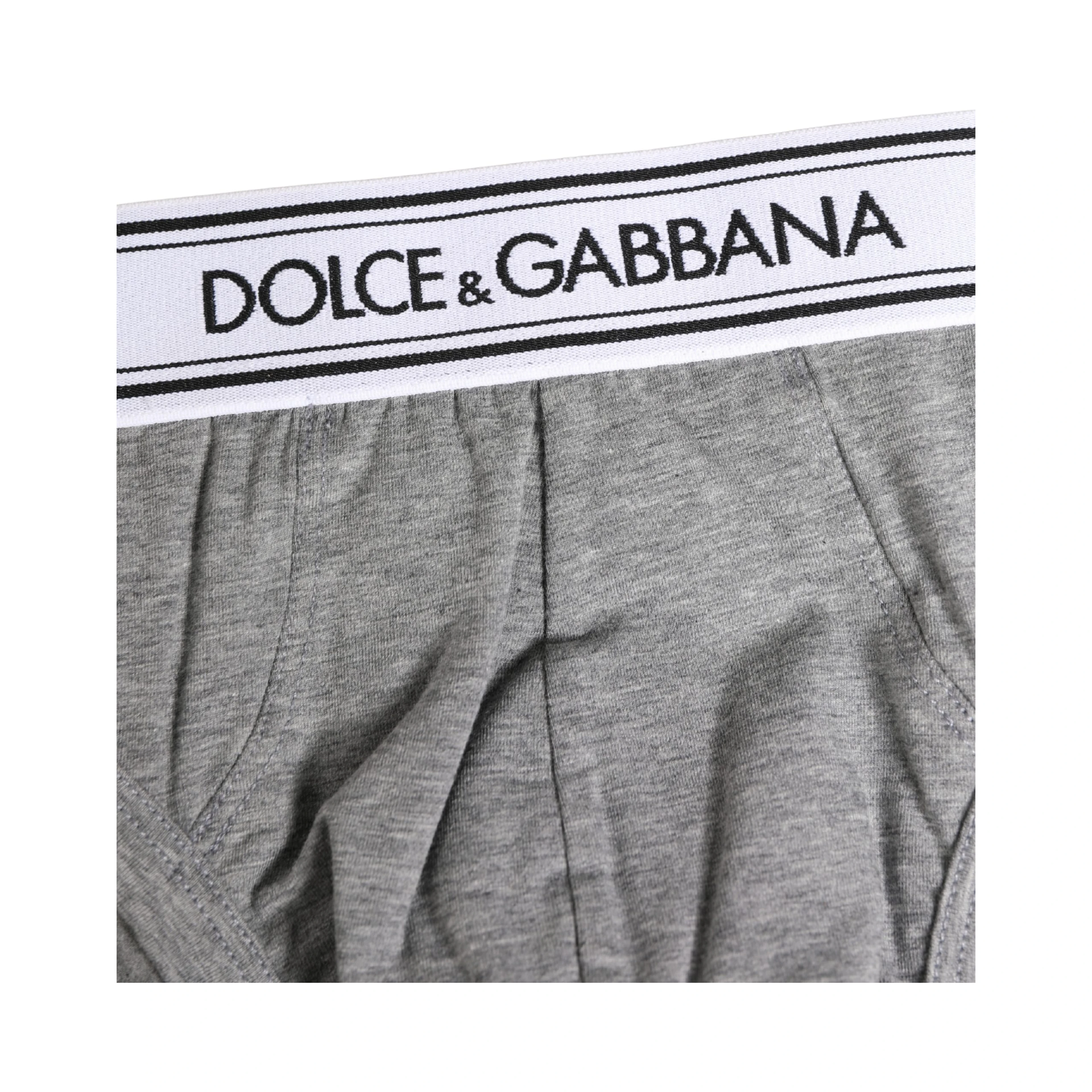 Gray Logo Waistband Men Midi Brief Underwear
