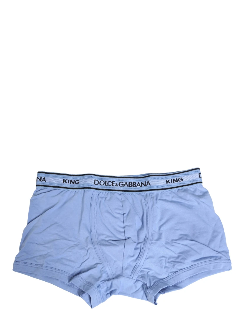 Light Blue Cotton Men Regular Boxer Underwear