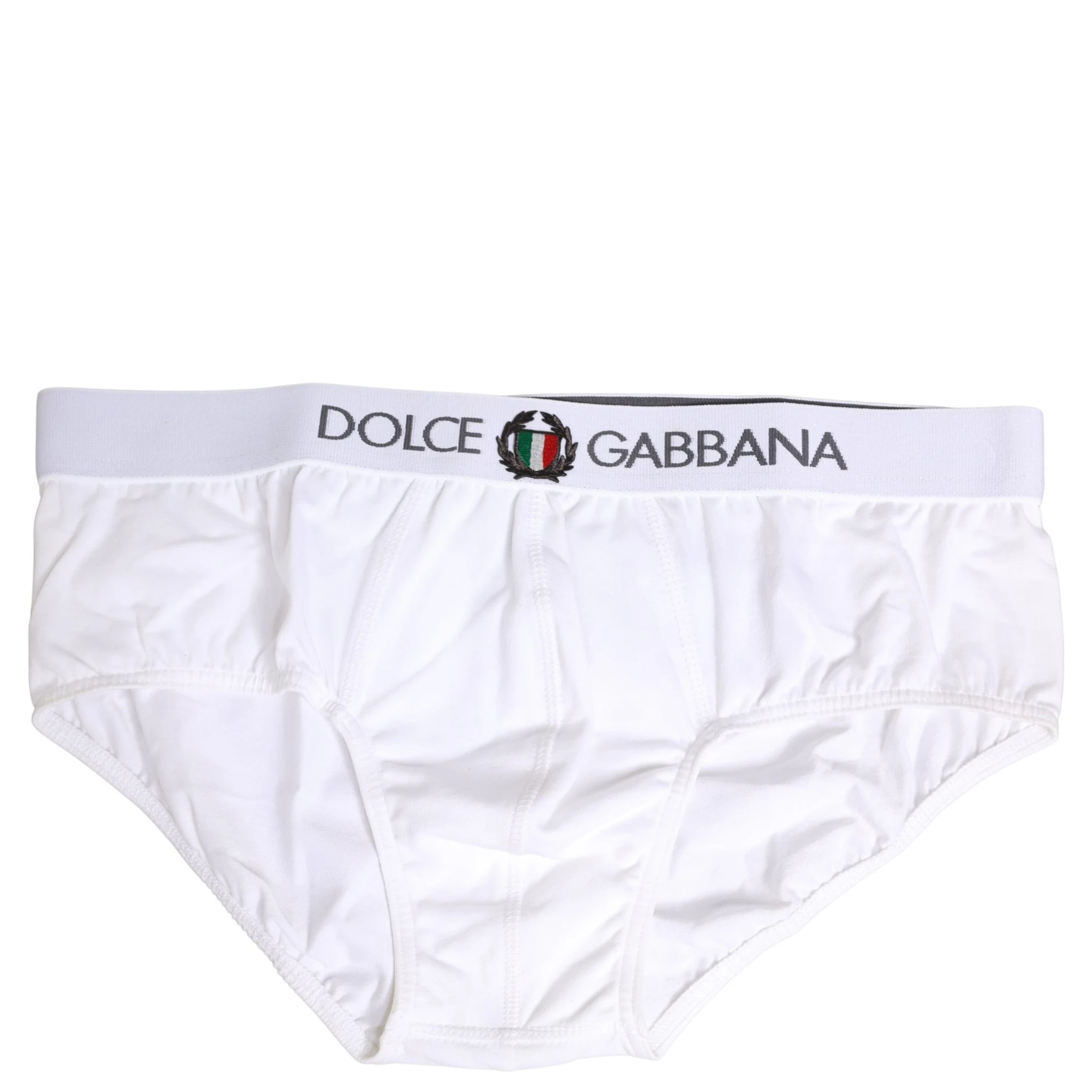 White Logo Waistband Cotton Men Briefs Underwear