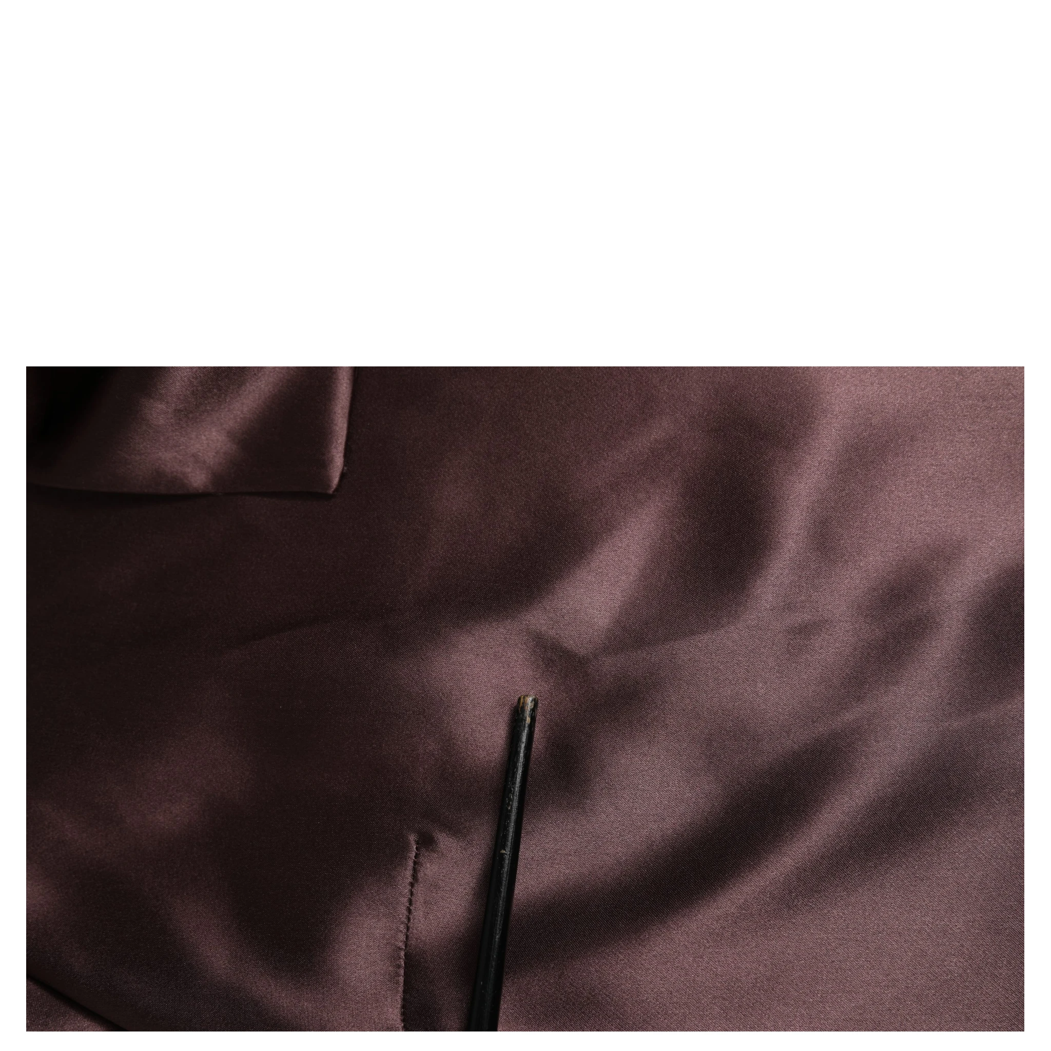 Violet Satin Long Sleeve Ascot Tie Shirt  Top