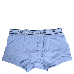 Light Blue Cotton Men Regular Boxer Underwear