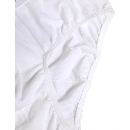 White Logo Waistband Cotton Men Briefs Underwear