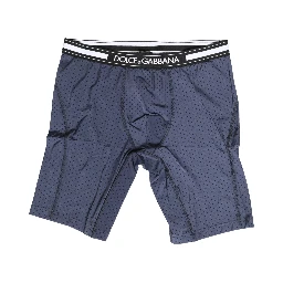 Dark Blue Polka Dots Men Bike Shorts Underwear