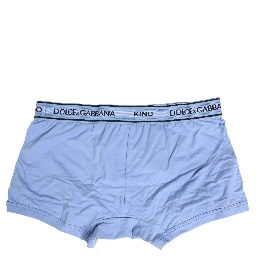 Light Blue Cotton Men Regular Boxer Underwear