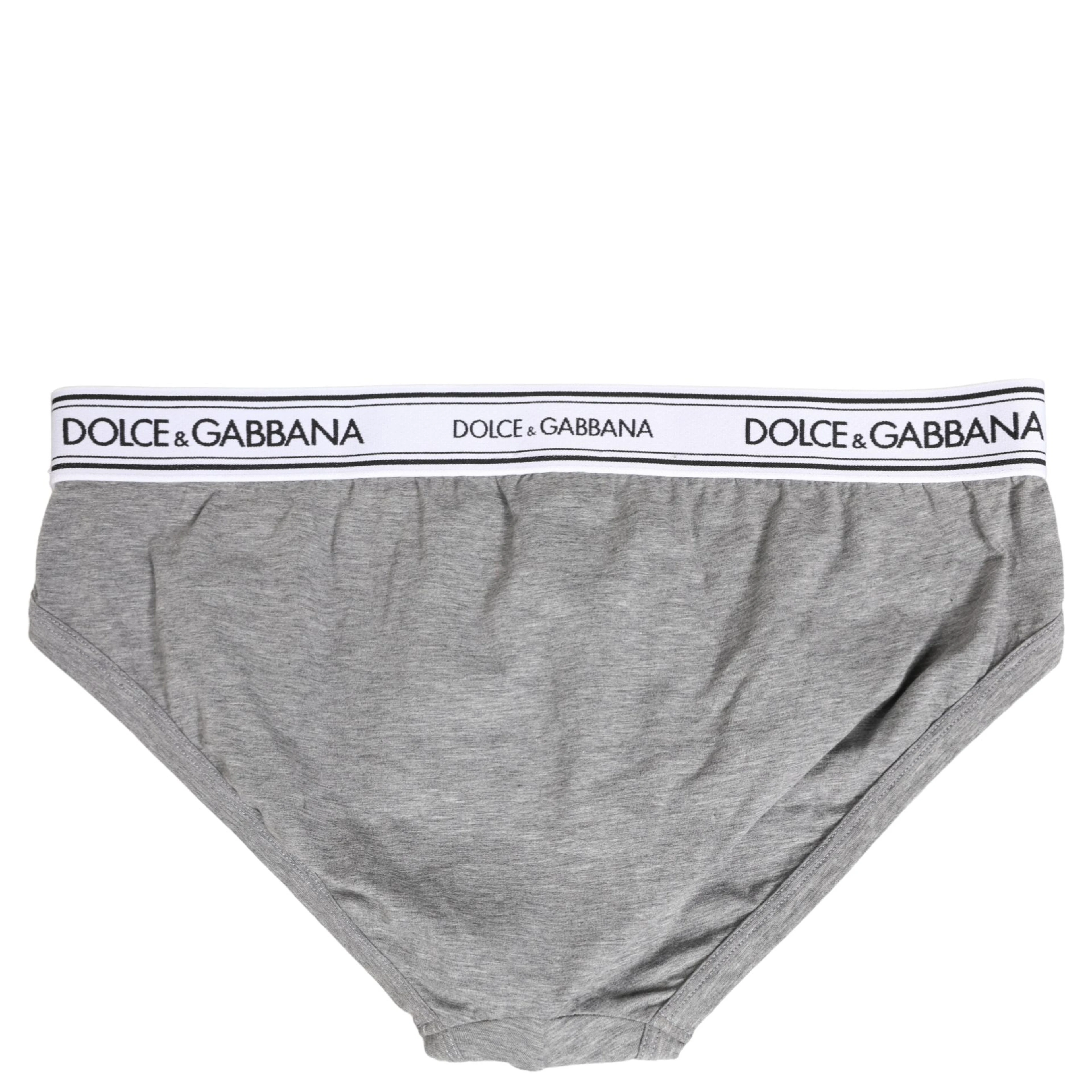 Gray Logo Waistband Men Midi Brief Underwear