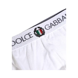 White Logo Waistband Cotton Men Briefs Underwear