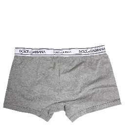 Gray Logo Waistband Cotton Men Boxer Underwear