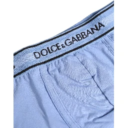 Light Blue Cotton Men Regular Boxer Underwear