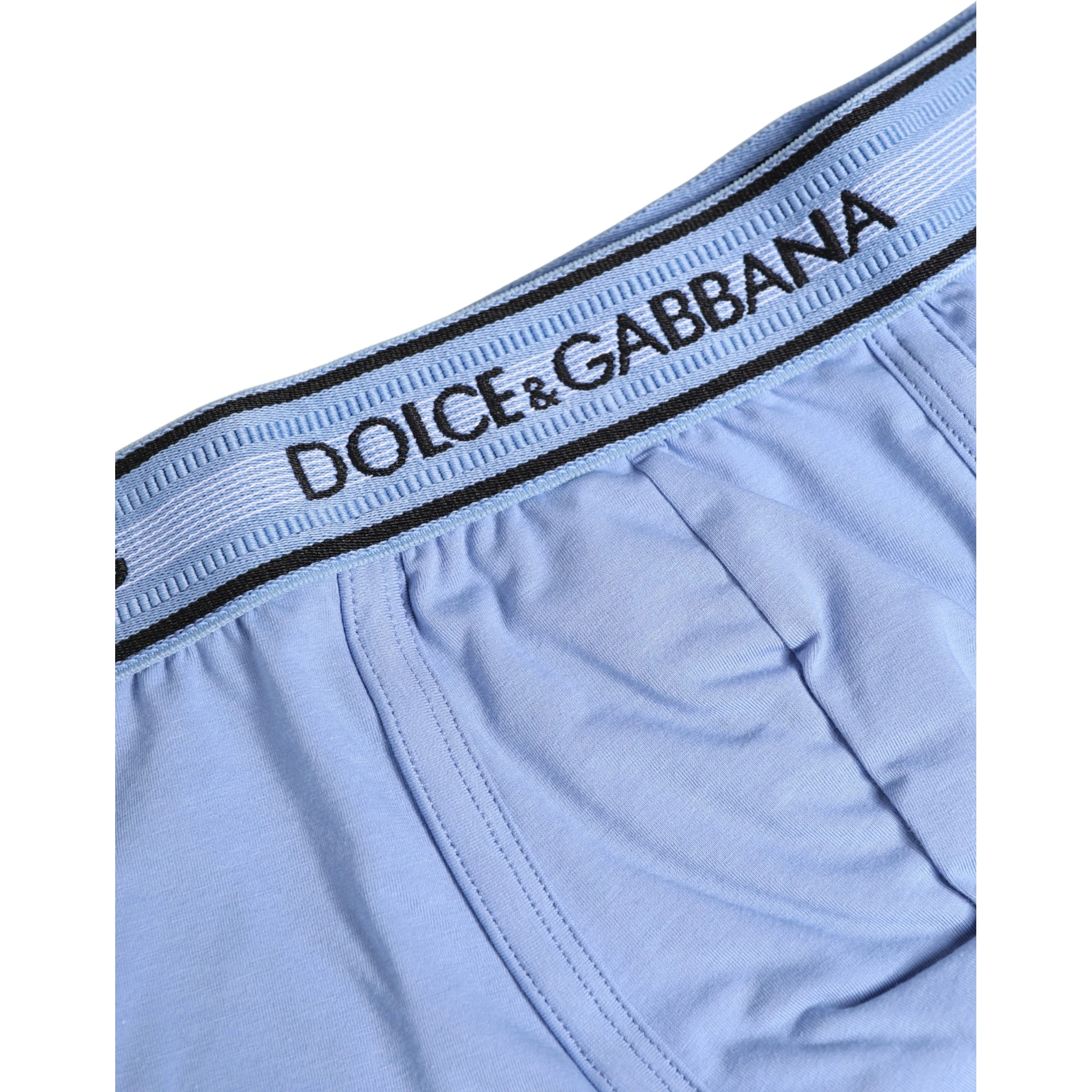 Light Blue Cotton Men Regular Boxer Underwear