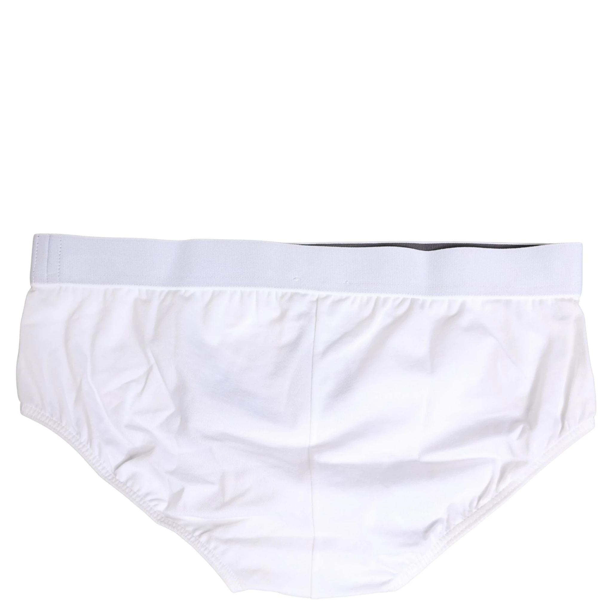 White Logo Waistband Cotton Men Briefs Underwear