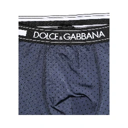 Dark Blue Polka Dots Men Bike Shorts Underwear
