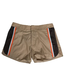 Brown Cotton Blend Mid Length Boxer Underwear