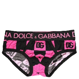 Black Pink Logo Cotton Brando Brief Underwear
