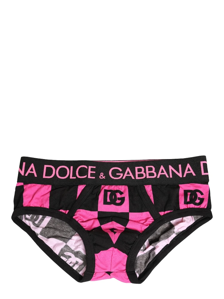 Black Pink Logo Cotton Brando Brief Underwear