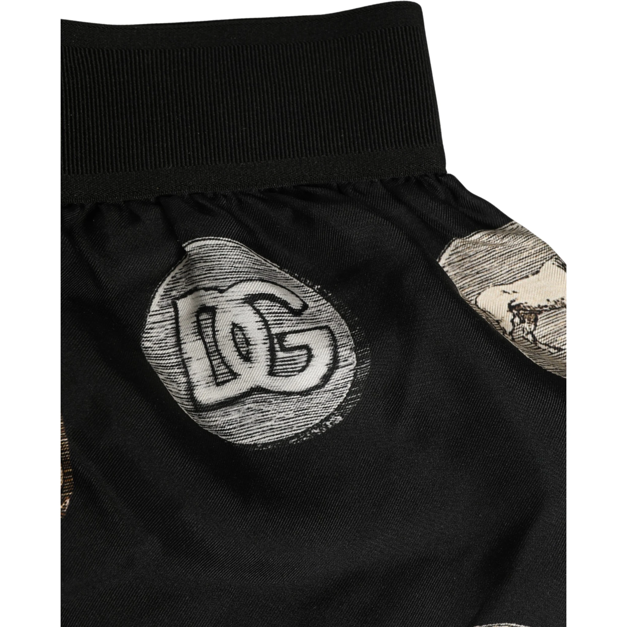 Black Ancient Coin Print Boxer Shorts Underwear