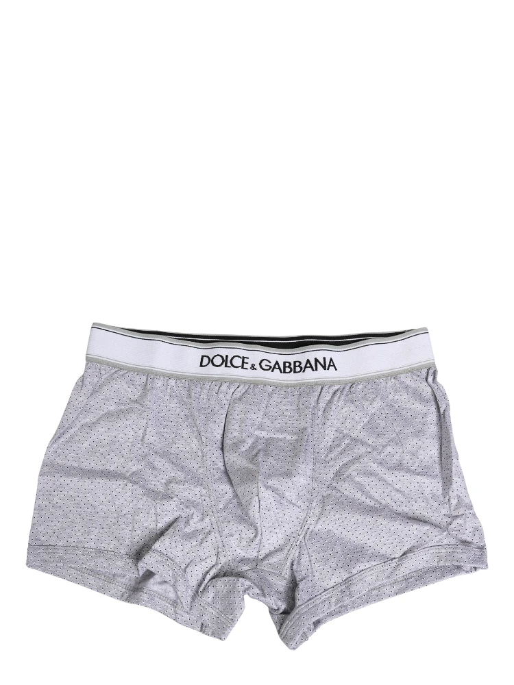 Gray Logo Cotton Men Regular Boxer Underwear