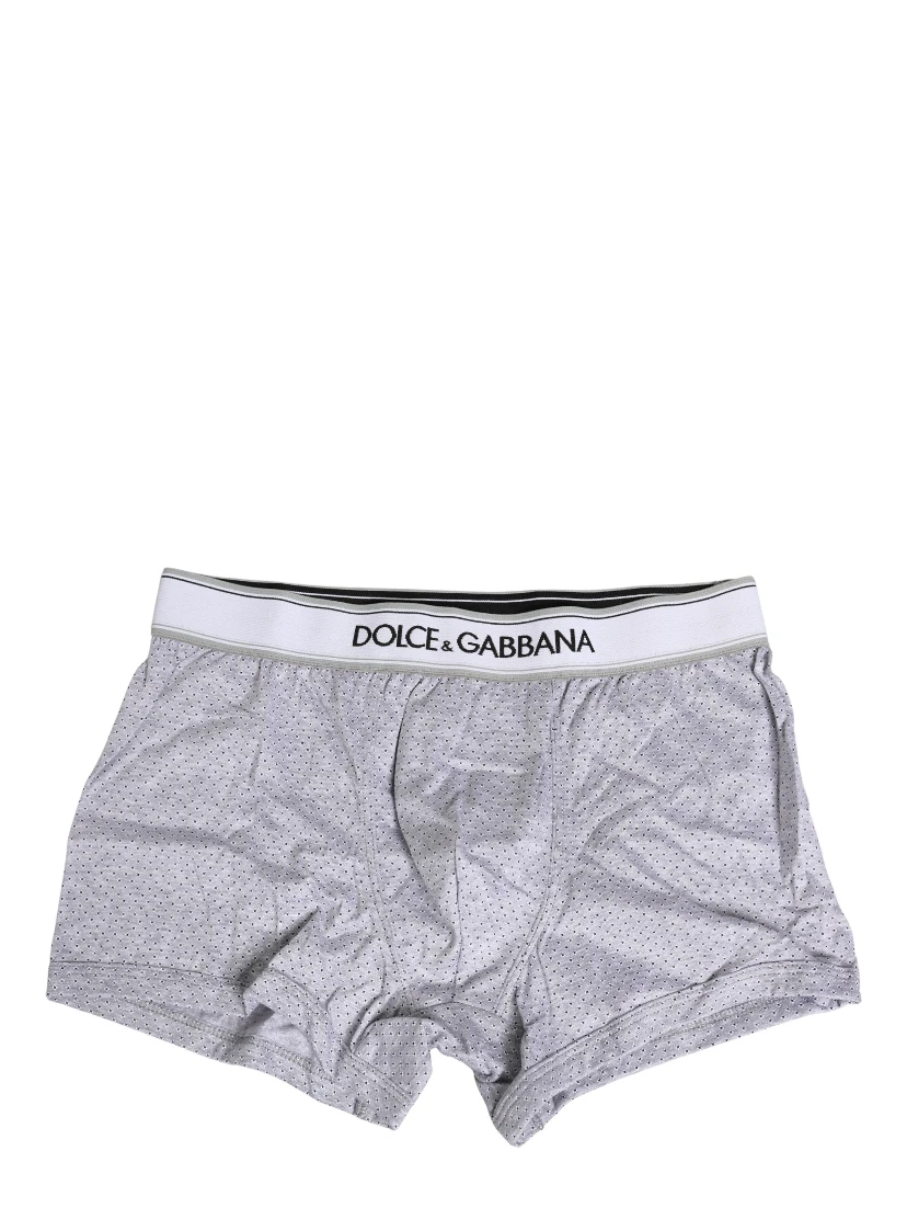 Gray Logo Cotton Men Regular Boxer Underwear